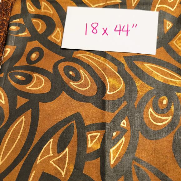 Cotton Fabric Lot 8 Pcs Fall Brown Prints Floral Geo Dot 18x44–10x21" Orange - Picture 4 of 10